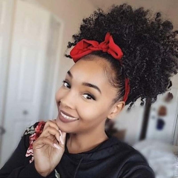FBBZT02 European and American Black People Explosion Head Fluffy Curl Hair Net Wig (Black Brown)
