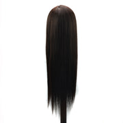 Practice Disc Hair Braided Mannequin Head Wig Styling Trimming Head Model(Black)