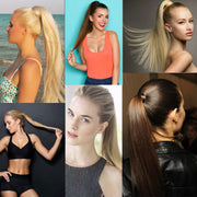 18# Invisible Seamless Bandage-style  Wig Long Straight Hair Wig Ponytail