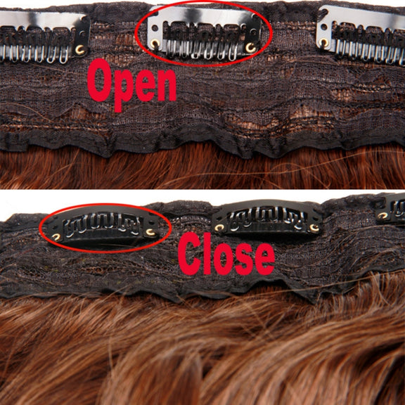 613H16# One-piece Seamless Five-clip Wig Long Straight Wig Piece
