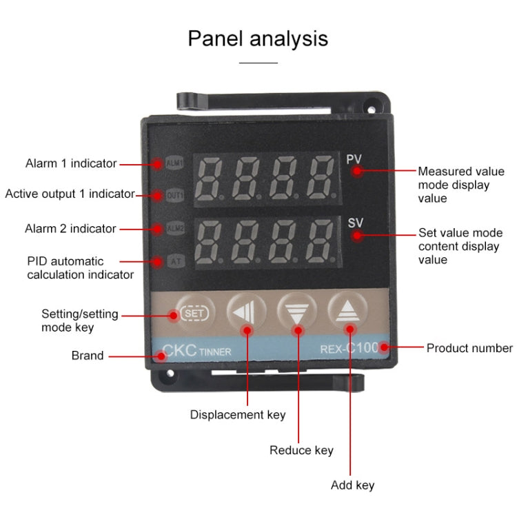 6600W REX-C100 Thermostat + Heat Sink + Thermocouple + SSR-60 DA Solid State Module Intelligent Temperature Control Kit