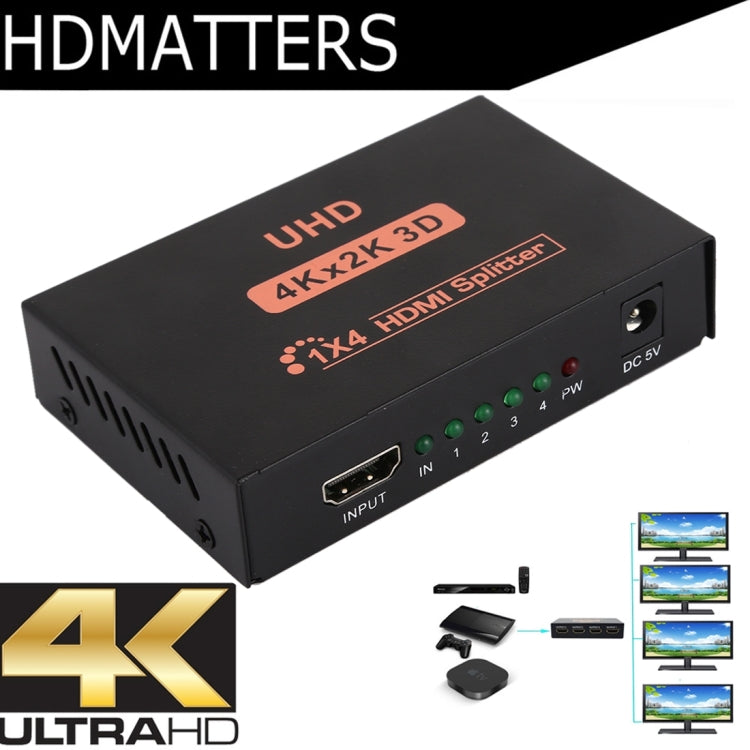 CY10 UHD 4K x 2K 3D 1 x 4 HDMI Splitter (US Plug)