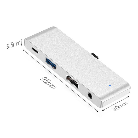 HW-TC29 4 In 1 Type-C / USB-C Multifunctional Extension HUB Adapter iPad Pro Hub (Grey)