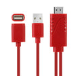 USB Male + USB 2.0 Female to HDMI Phone to HDTV Adapter Cable(Red) - Video & Audio Cable by PMC TechLife | Online Shopping South Africa | PMC TechLife | Buy Now Pay Later Mobicred