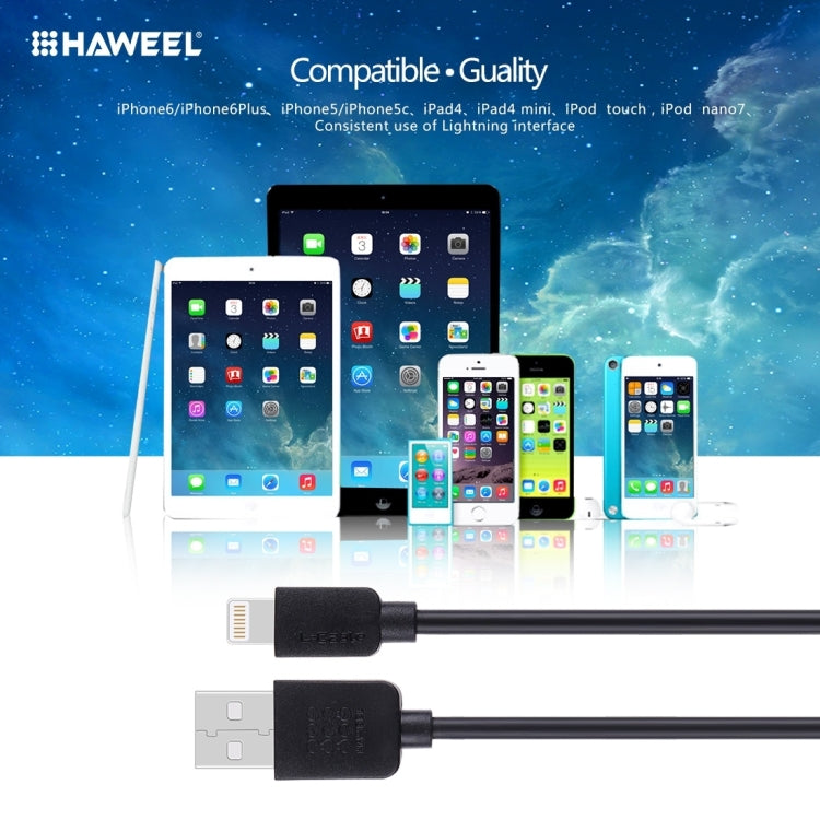 2 PCS HAWEEL 1m High Speed 8 pin to USB Sync and Charging Cable Kit for iPhone, iPad(Black)