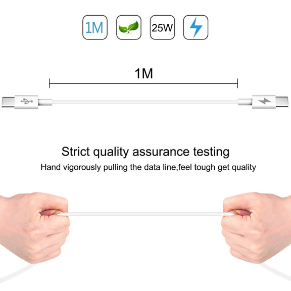 HAWEEL 25W 3A Type-C / USB-C to Type-C / USB-C PD Fast Charging Data Cable, Length: 1m