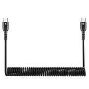 HAWEEL 1.5m 5A USB-C / Type-C to USB-C / Type-C Retractable Coiled PD Fast Charging Cable