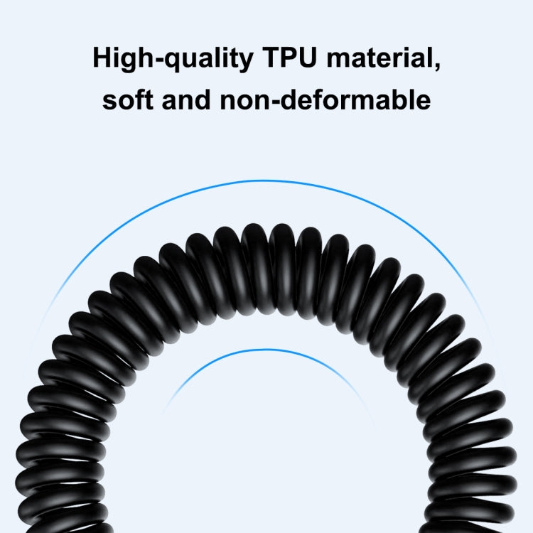 HAWEEL 1.5m 5A USB-C / Type-C to USB-C / Type-C Retractable Coiled PD Fast Charging Cable
