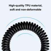 HAWEEL 1.5m 5A USB-C / Type-C to USB-C / Type-C Retractable Coiled PD Fast Charging Cable