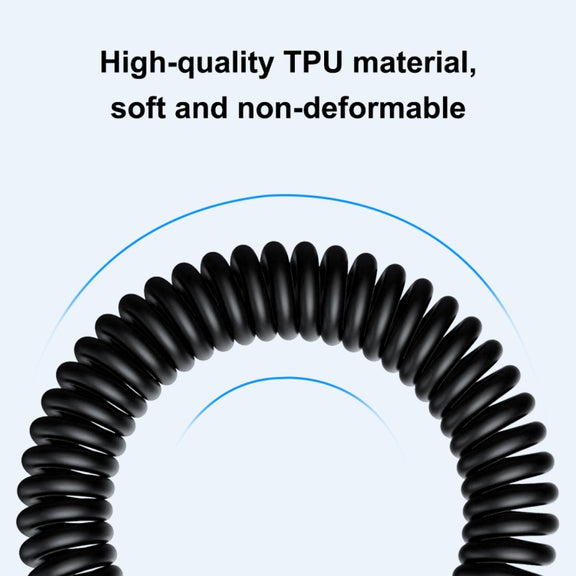 HAWEEL 1.5m 5A USB-C / Type-C to USB-C / Type-C Retractable Coiled PD Fast Charging Cable