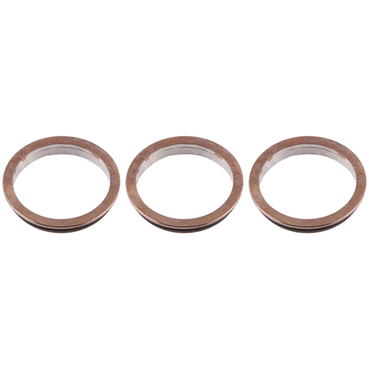 3 PCS Rear Camera Glass Lens Metal Protector Hoop Ring for iPhone 12 Pro(Gold)