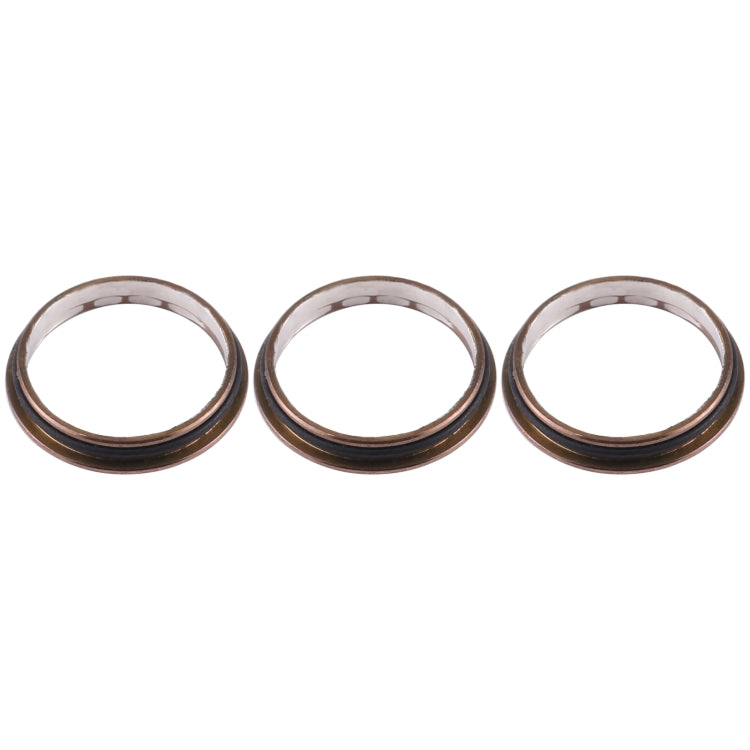 3 PCS Rear Camera Glass Lens Metal Protector Hoop Ring for iPhone 12 Pro(Gold)