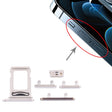 SIM Card Tray + SIM Card Tray + Side Keys for iPhone 12 Pro(White) - Metal Parts by PMc TechLife | Online Shopping South Africa | PMc TechLife | Buy Now Pay Later Mobicred