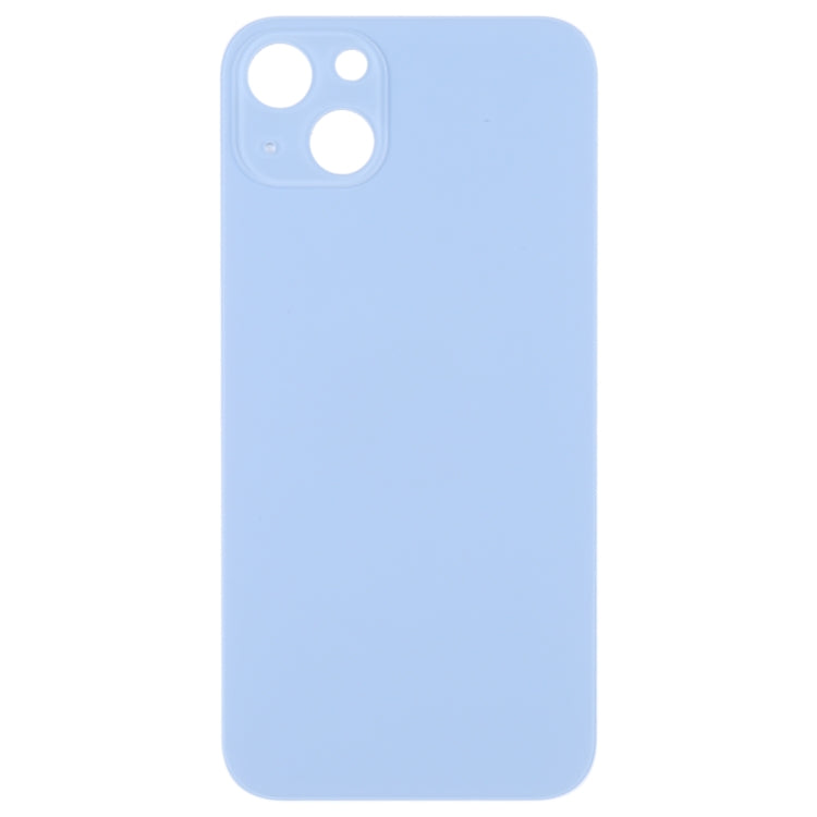 For iPhone 14 Plus Easy Replacement Big Camera Hole Glass Back Battery Cover(Blue)