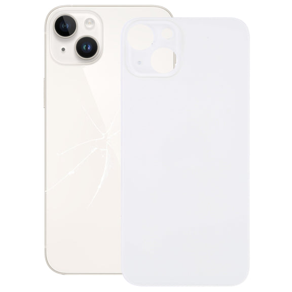 For iPhone 14 Plus Easy Replacement Big Camera Hole Glass Back Battery Cover(Silver)