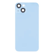 For iPhone 14 Glass Battery Back Cover with Flash Bracket + Wireless Charging Module(Blue)