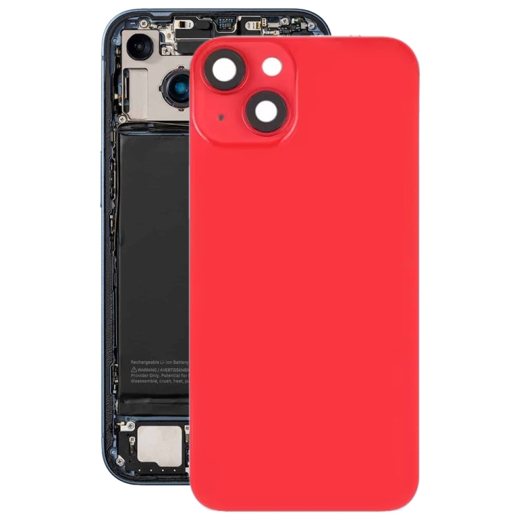For iPhone 14 Glass Battery Back Cover with Flash Bracket + Wireless Charging Module(Red)
