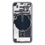 For iPhone 14 Glass Battery Back Cover with Flash Bracket + Wireless Charging Module(Yellow)