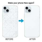 For iPhone 15 Easy Replacement Big Camera Hole Glass Back Battery Cover(Blue)