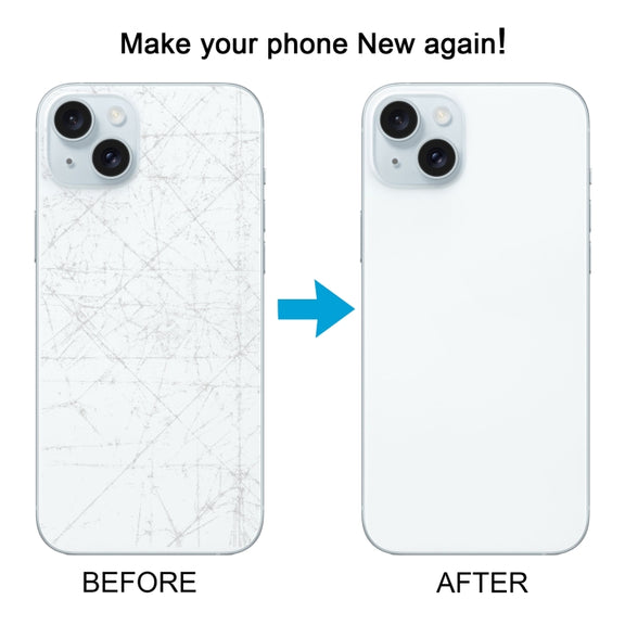 For iPhone 15 Easy Replacement Big Camera Hole Glass Back Battery Cover(Blue)
