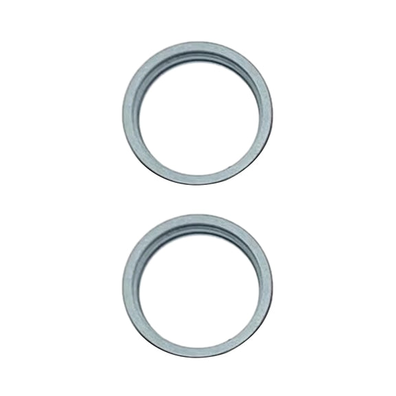 For iPhone 15 / 15 Plus 2pcs/set Rear Camera Glass Lens Metal Outside Protector Hoop Ring (Blue)