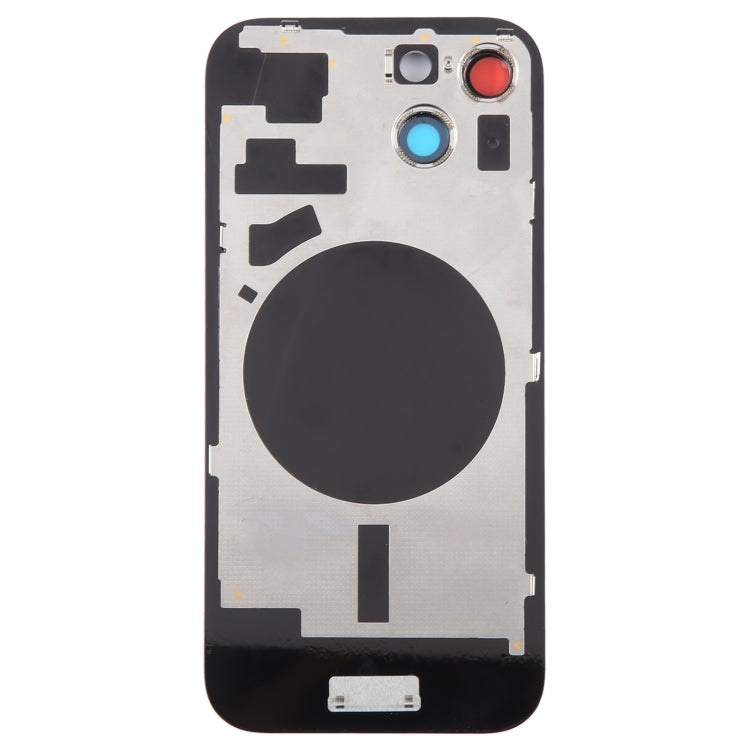 For iPhone 15 Plus Glass Battery Back Cover with Camera Lens Cover(Black)