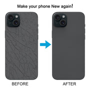 For iPhone 15 Plus Glass Battery Back Cover with Camera Lens Cover(Black)