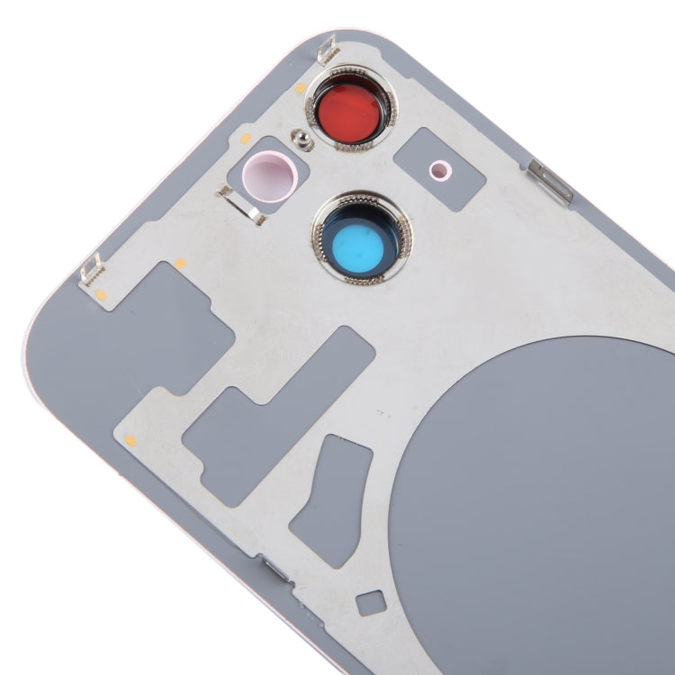 For iPhone 15 Plus Glass Battery Back Cover with Camera Lens Cover(Pink)