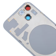 For iPhone 15 Plus Glass Battery Back Cover with Camera Lens Cover(Blue)