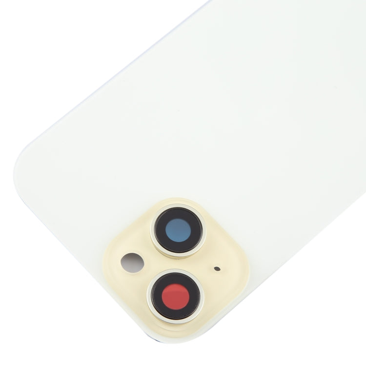 For iPhone 15 Plus Glass Battery Back Cover with Camera Lens Cover(Yellow)