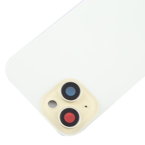 For iPhone 15 Plus Glass Battery Back Cover with Camera Lens Cover(Yellow)