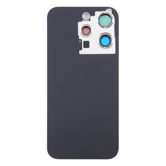 For iPhone 15 Pro Glass Battery Back Cover with Camera Lens Cover(Grey)