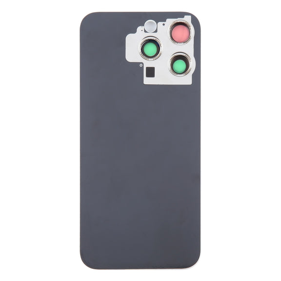 For iPhone 15 Pro Max Glass Battery Back Cover with Camera Lens Cover(White)