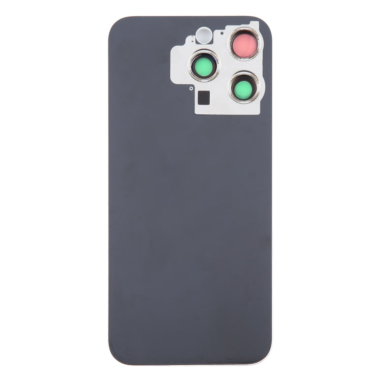 For iPhone 15 Pro Max Glass Battery Back Cover with Camera Lens Cover(White)