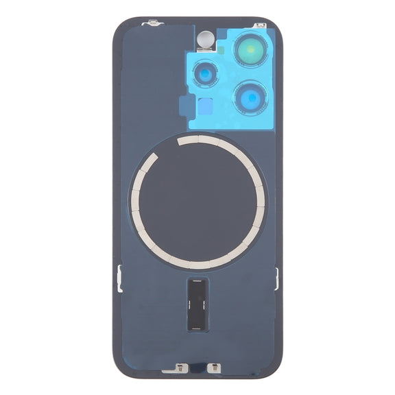 For iPhone 15 Pro Battery Back Cover with Camera Lens Cover + MagSafe Magnet(Titanium)
