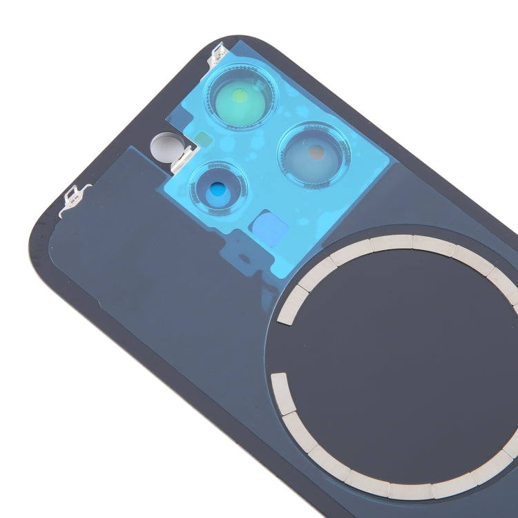 For iPhone 15 Pro Battery Back Cover with Camera Lens Cover + MagSafe Magnet(Titanium)