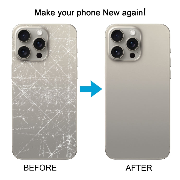 For iPhone 15 Pro Battery Back Cover with Camera Lens Cover + MagSafe Magnet(Titanium)