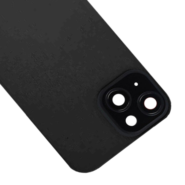 For iPhone 15 Plus Glass Battery Back Cover with Flash Bracket + Wireless Charging Module(Black)