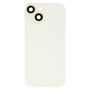 For iPhone 15 Plus Glass Battery Back Cover with Flash Bracket + Wireless Charging Module(Yellow)