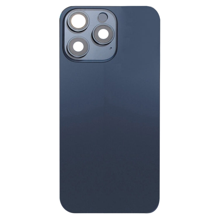 For iPhone 15 Pro Glass Battery Back Cover with Flash Bracket + Wireless Charging Module(Blue)