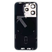 For iPhone 15 Pro Glass Battery Back Cover with Flash Bracket + Wireless Charging Module(Blue)