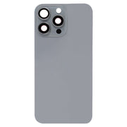 For iPhone 15 Pro Glass Battery Back Cover with Flash Bracket + Wireless Charging Module(Titanium gray)