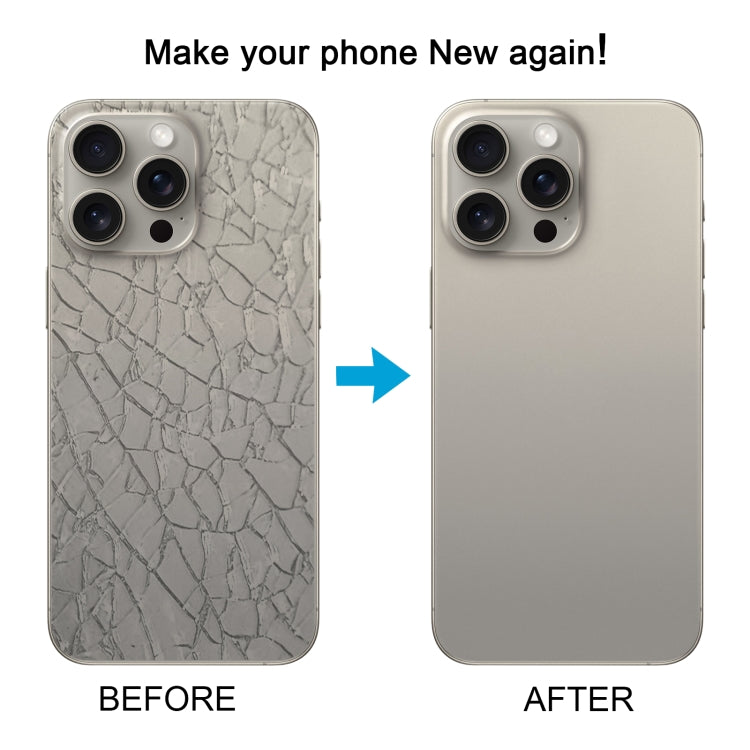 For iPhone 15 Pro Glass Battery Back Cover with Flash Bracket + Wireless Charging Module(Titanium gray)