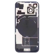 For iPhone 15 Glass Battery Back Cover with Flash Bracket + Wireless Charging Module(Black)