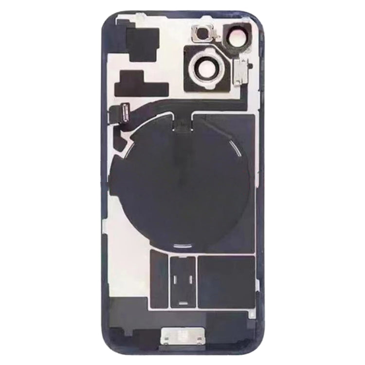 For iPhone 15 Glass Battery Back Cover with Flash Bracket + Wireless Charging Module(Blue)