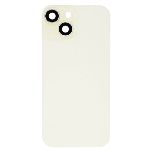 For iPhone 15 Glass Battery Back Cover with Flash Bracket + Wireless Charging Module(Yellow)