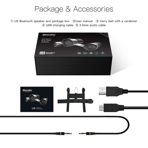 Bluedio US Wireless Bluetooth Satellite Speaker System with Mic(Black)