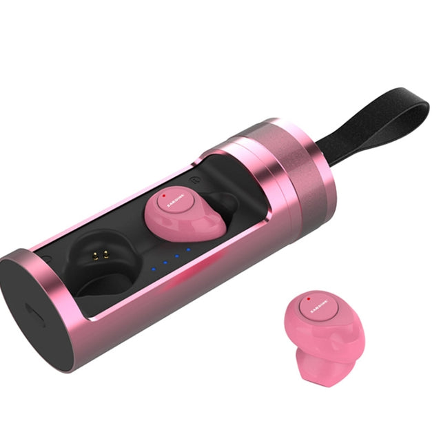 SARDiNE F8 TWS Bluetooth V5.0 Wireless Stereo Earphones with Charging Box(Rose Gold)