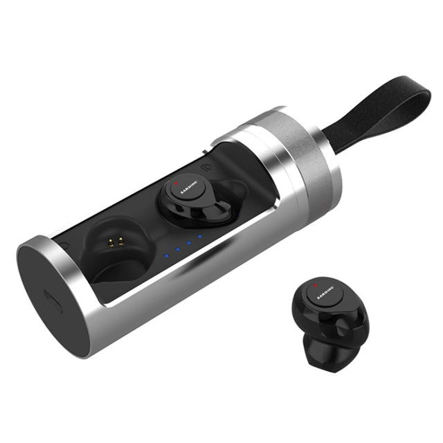 SARDiNE F8 TWS Bluetooth V5.0 Wireless Stereo Earphones with Charging Box(Silver)