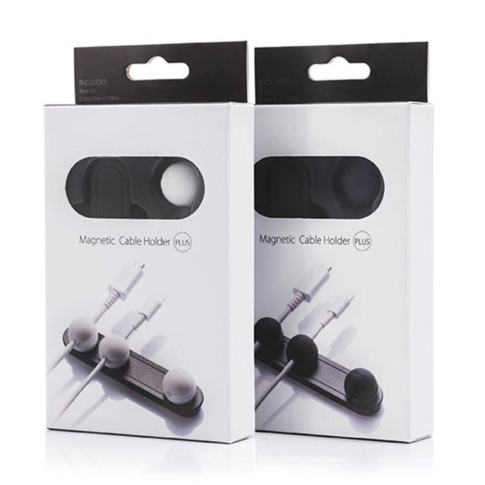 Magnetic Wire Take-up Cable Winder Magnetic Holder Desktop Storage(Black)